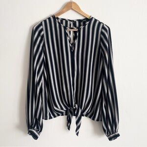 Express Women’s Striped Blouse, Size XS, Black & White